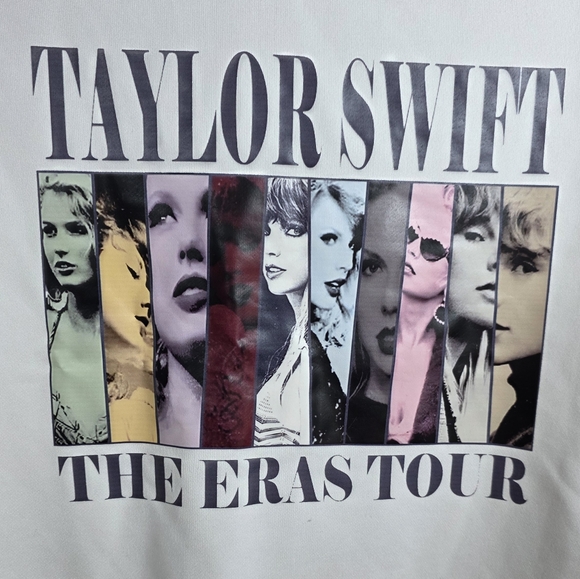 Taylor Swift The Eras Tour White Sweatshirt Y2K Swiftie Sz Large - Picture 3 of 7